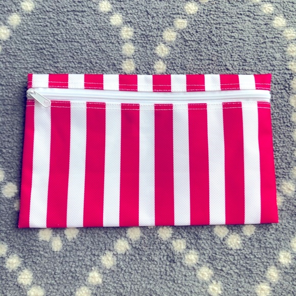 Cumberland Concepts Bags Pink Striped Zipper Pouch Poshmark